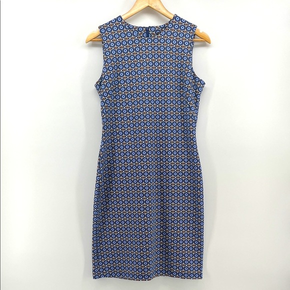 J. McLaughlin Women's Devon Dress Blue Stretch Sleeveless Geometric Size Small - Picture 1 of 8